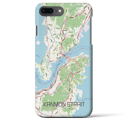 【関門海峡（山口県）】地図柄iPhoneケース（バックカバータイプ）