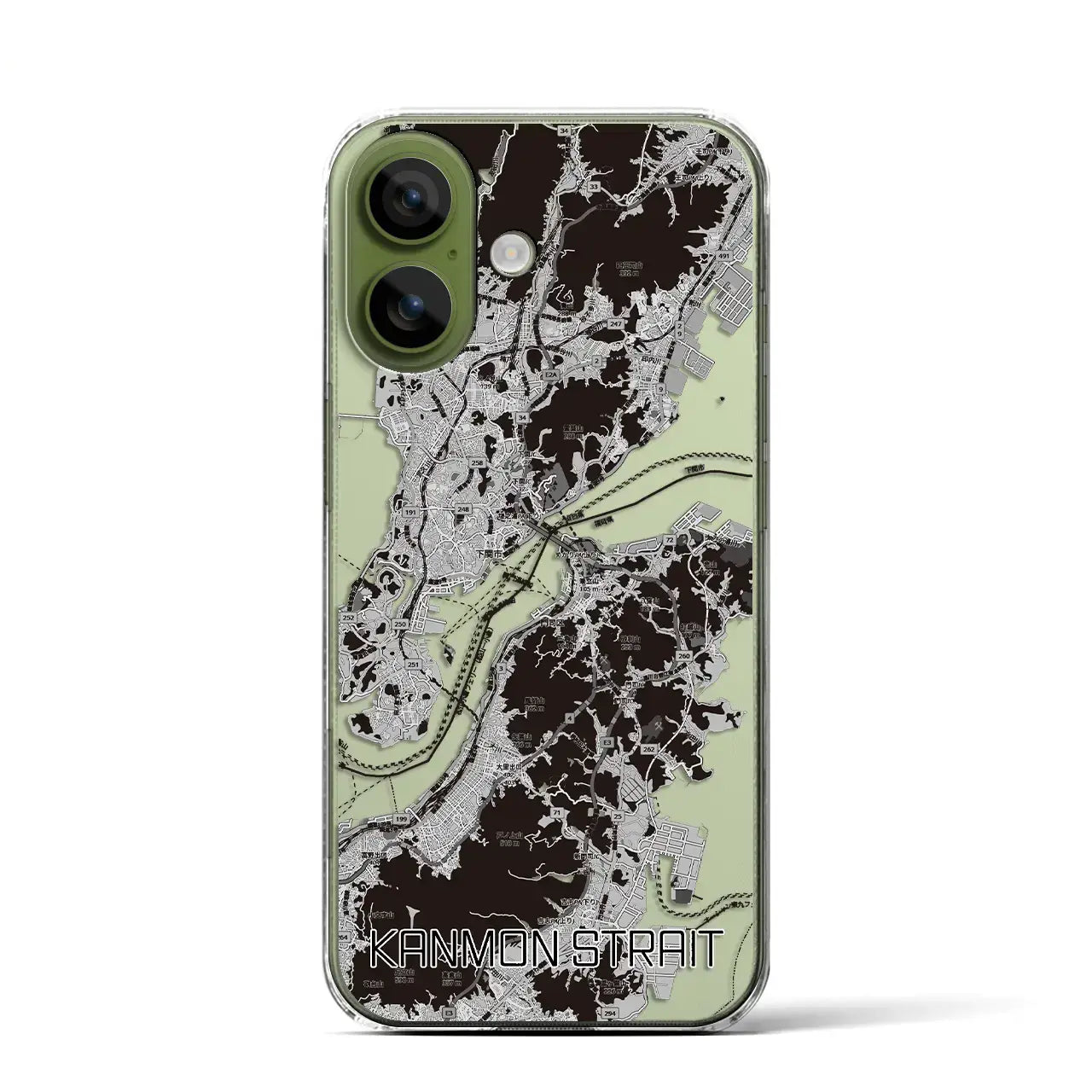 【関門海峡（山口県）】地図柄iPhoneケース（クリアタイプ）