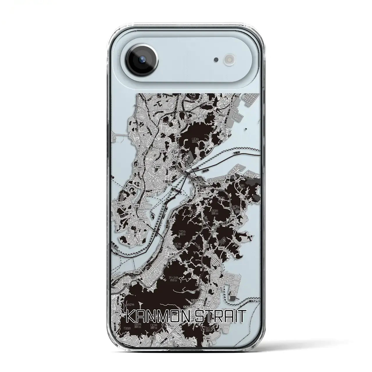 【関門海峡（山口県）】地図柄iPhoneケース（クリアタイプ）