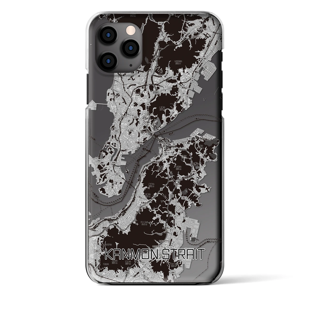 【関門海峡（山口県）】地図柄iPhoneケース（クリアタイプ）