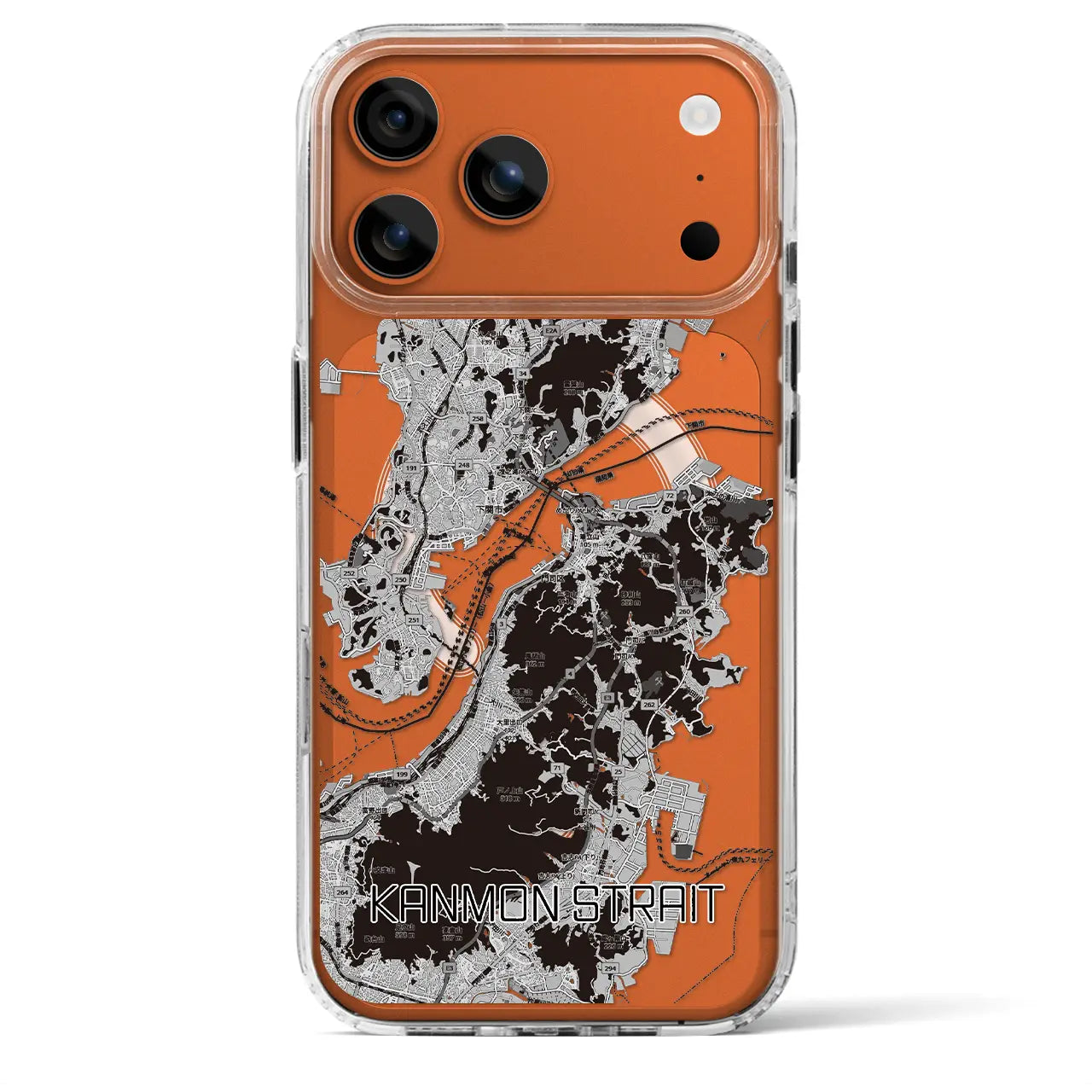 【関門海峡（山口県）】地図柄iPhoneケース（MagSafeタイプ）