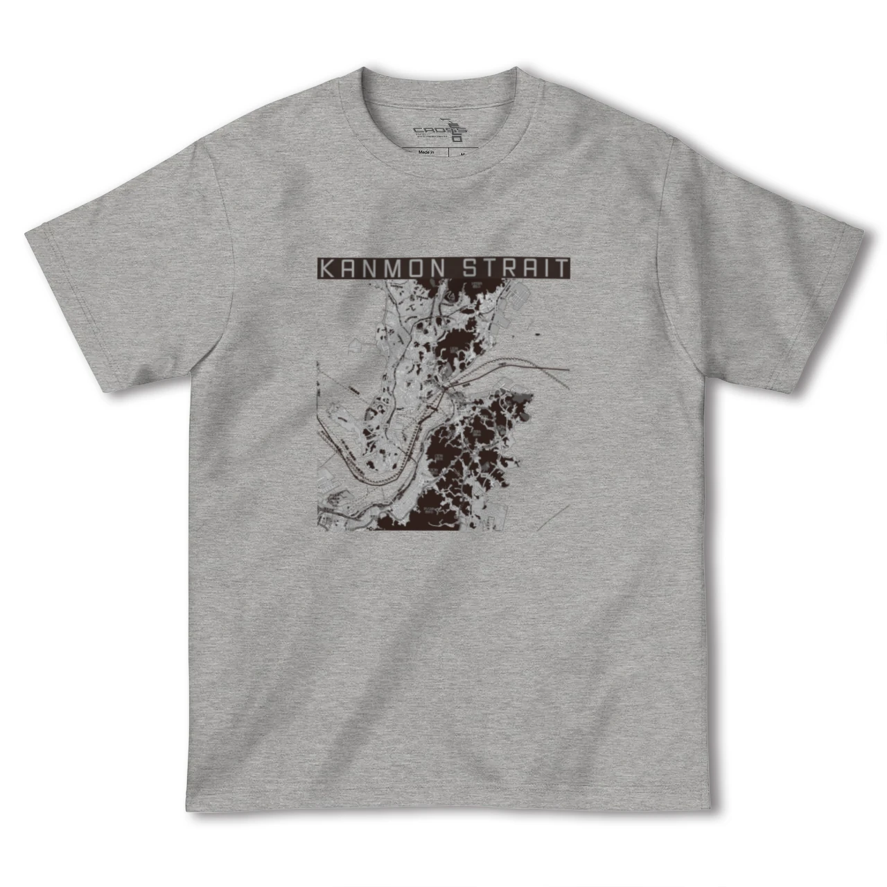 【関門海峡（山口県）】地図柄ヘビーウェイトTシャツ