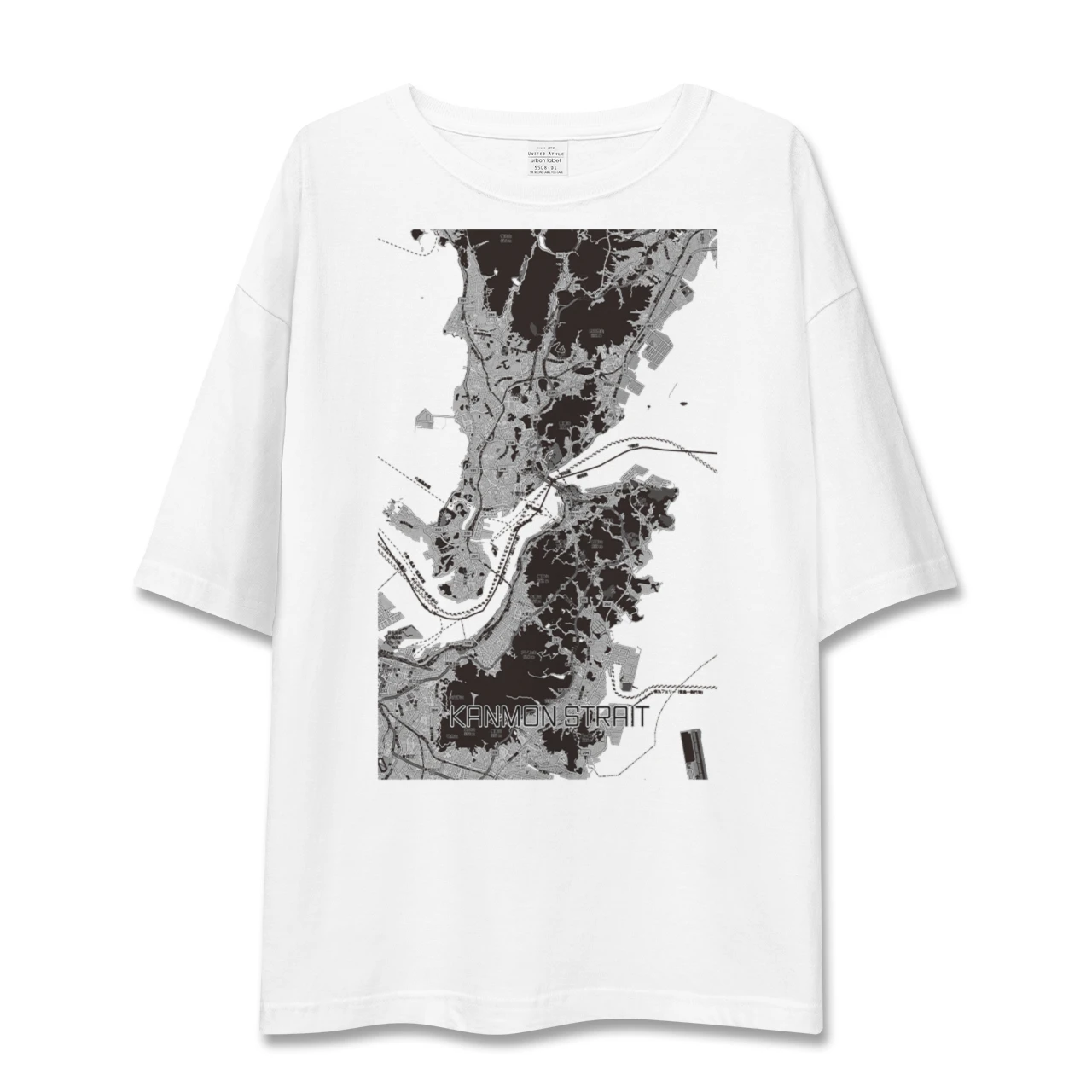 【関門海峡（山口県）】地図柄ビッグシルエットTシャツ