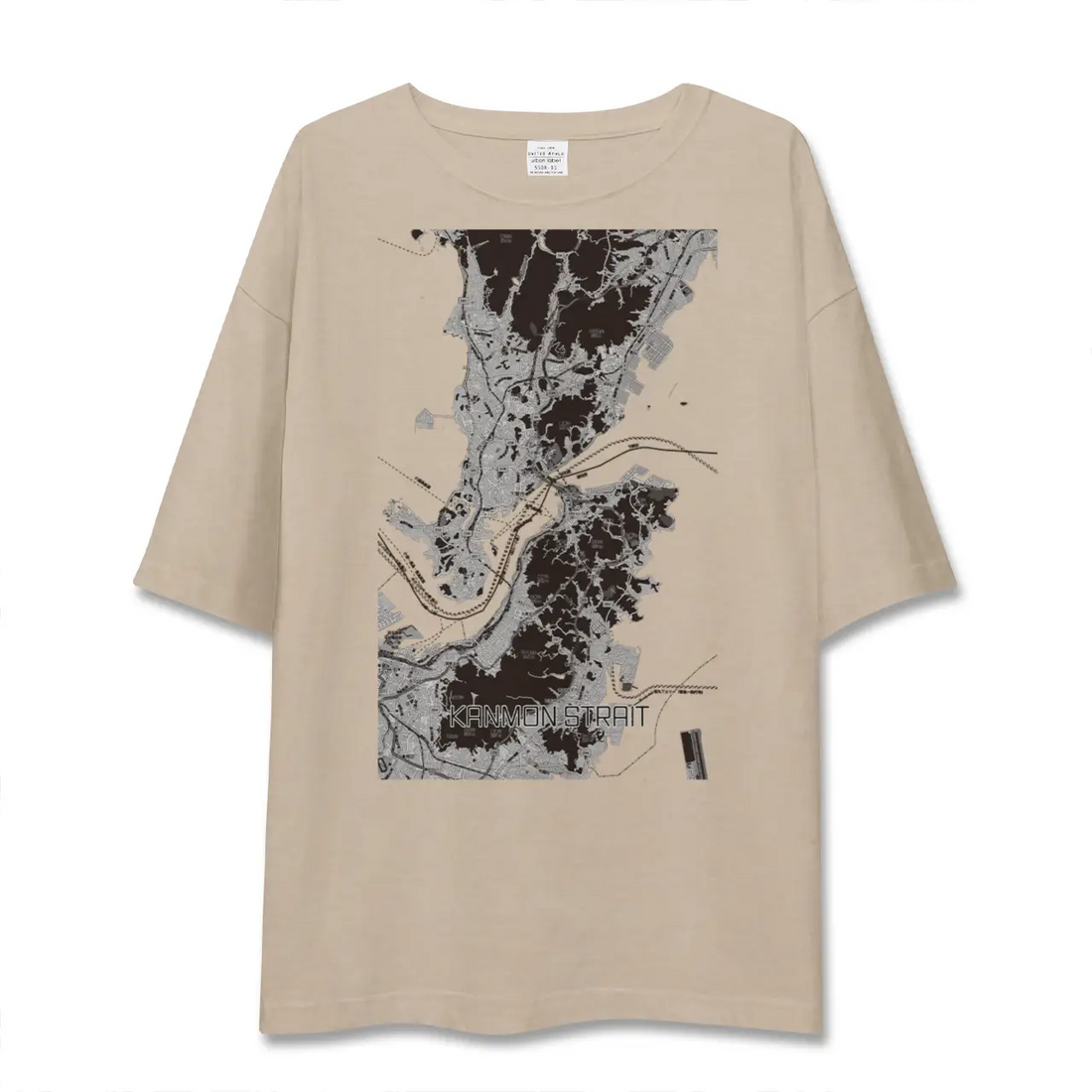 【関門海峡（山口県）】地図柄ビッグシルエットTシャツ
