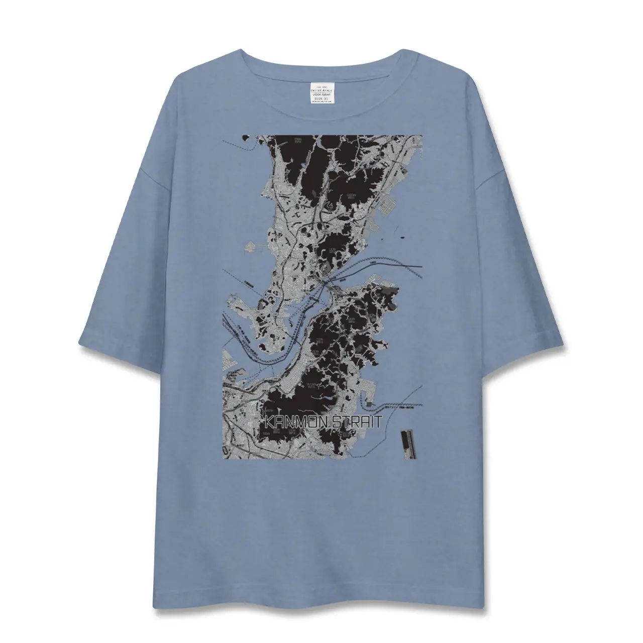 【関門海峡（山口県）】地図柄ビッグシルエットTシャツ