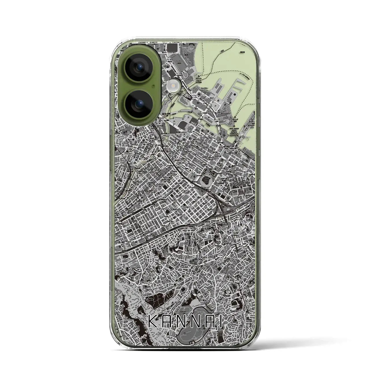 【関内（神奈川県）】地図柄iPhoneケース（クリアタイプ）