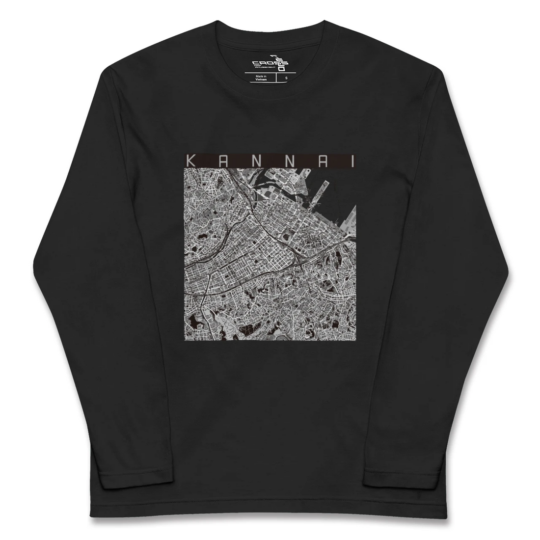 【関内(神奈川県)】地図柄ロングスリーブTシャツ