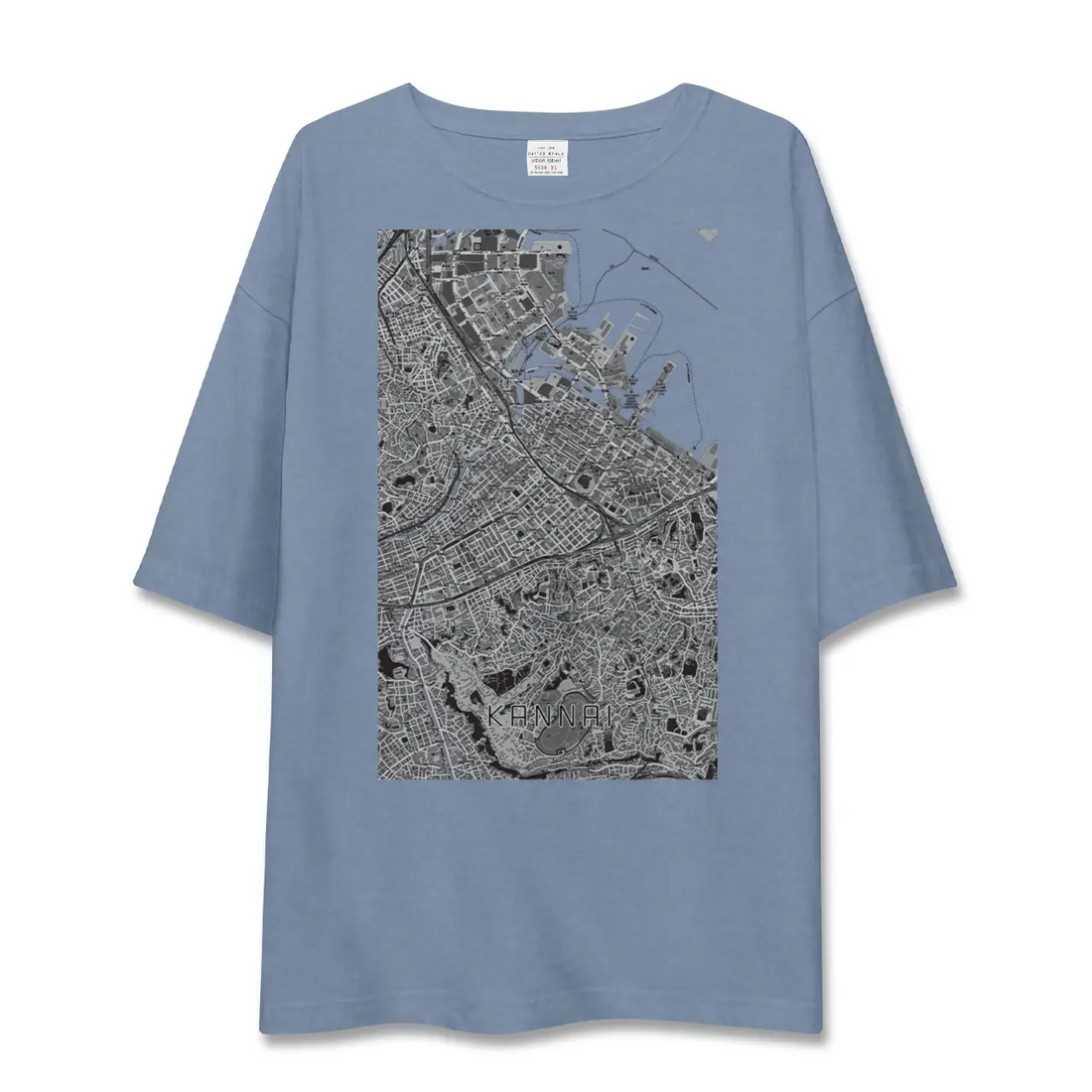 【関内(神奈川県)】地図柄ビッグシルエットTシャツ
