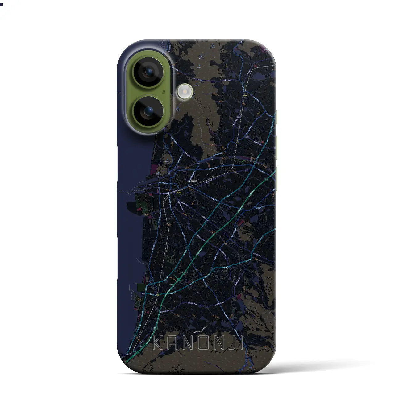 【観音寺（香川県）】地図柄iPhoneケース（バックカバータイプ）