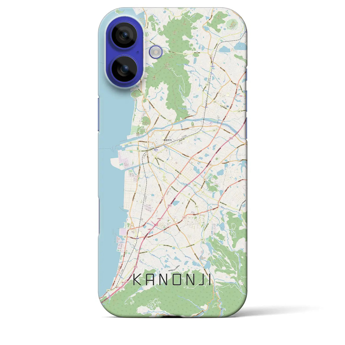 【観音寺(香川県)】地図柄iPhoneケース(バックカバータイプ)ナチュラル・iPhone 16 Pro Max 用