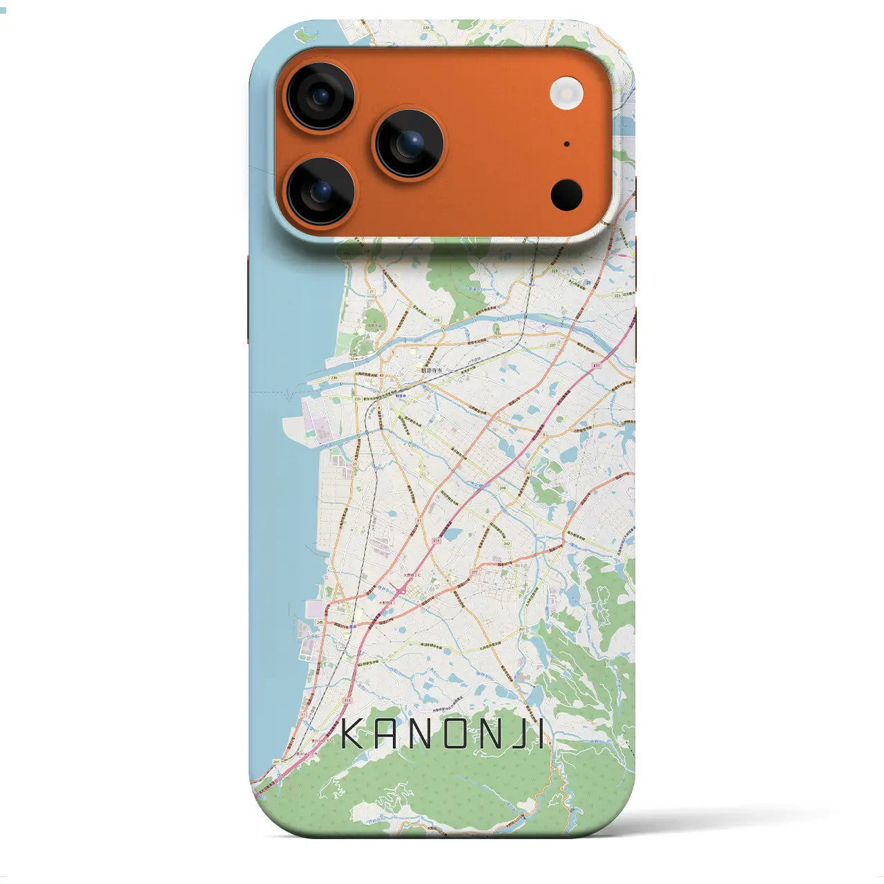 【観音寺（香川県）】地図柄iPhoneケース（バックカバータイプ）