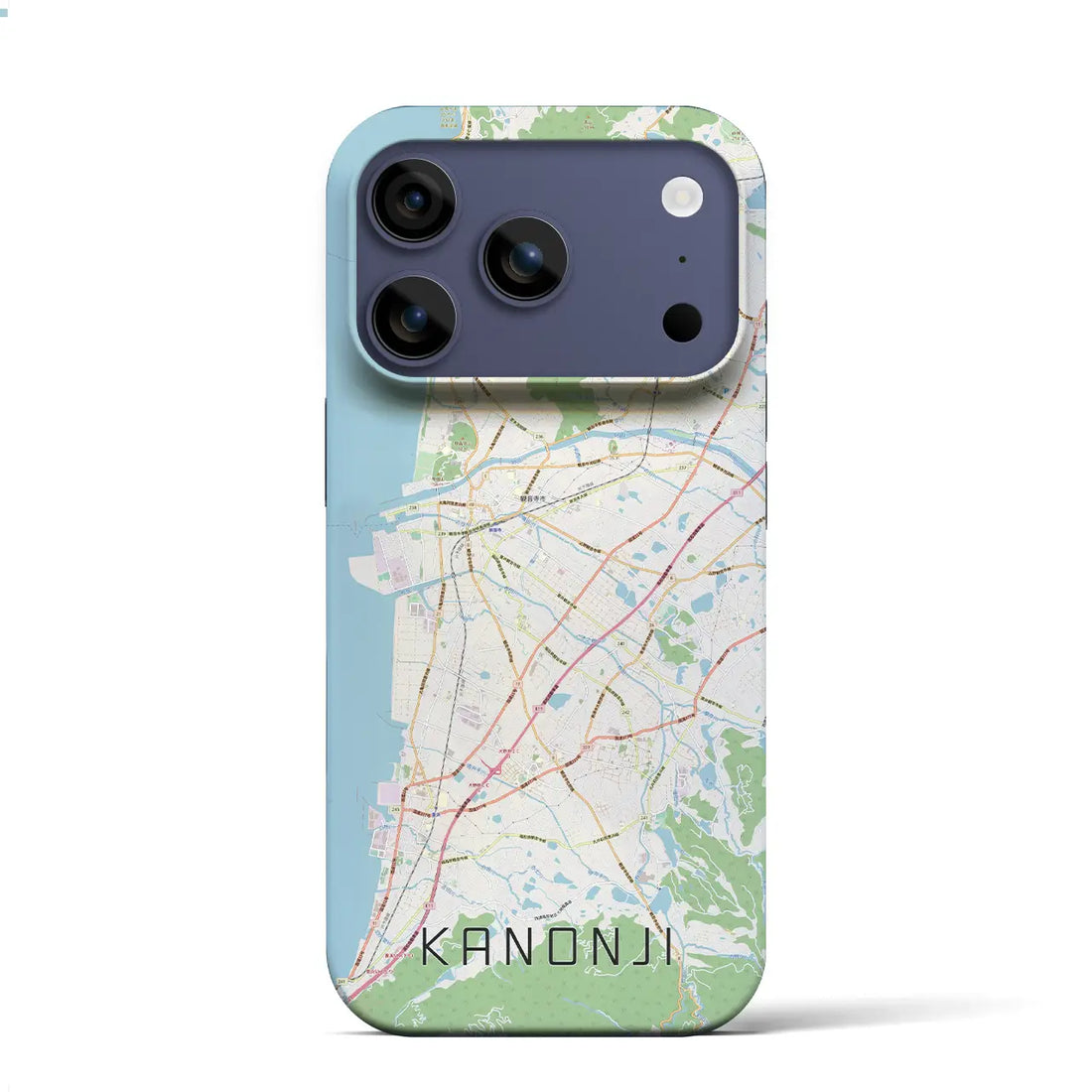 【観音寺(香川県)】地図柄iPhoneケース(バックカバータイプ)ナチュラル・iPhone 17 Pro Max 用
