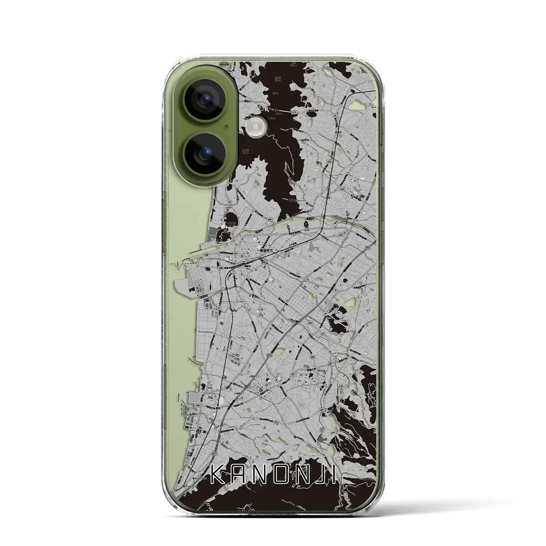 【観音寺(香川県)】地図柄iPhoneケース(クリアタイプ)モノトーン・iPhone 17 Pro Max 用