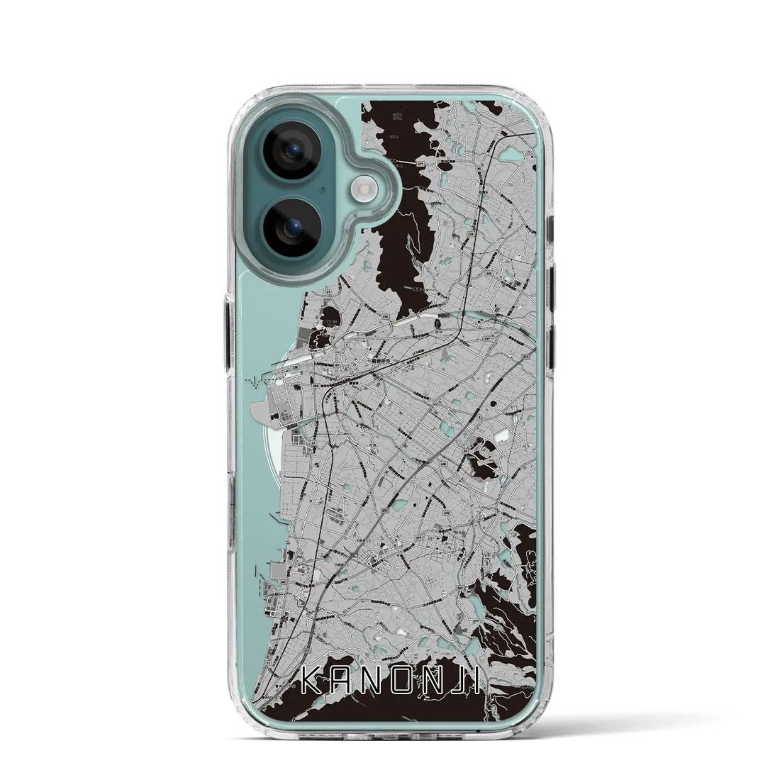 【観音寺（香川県）】地図柄iPhoneケース（MagSafeタイプ）モノトーン・iPhone 16 Pro 用