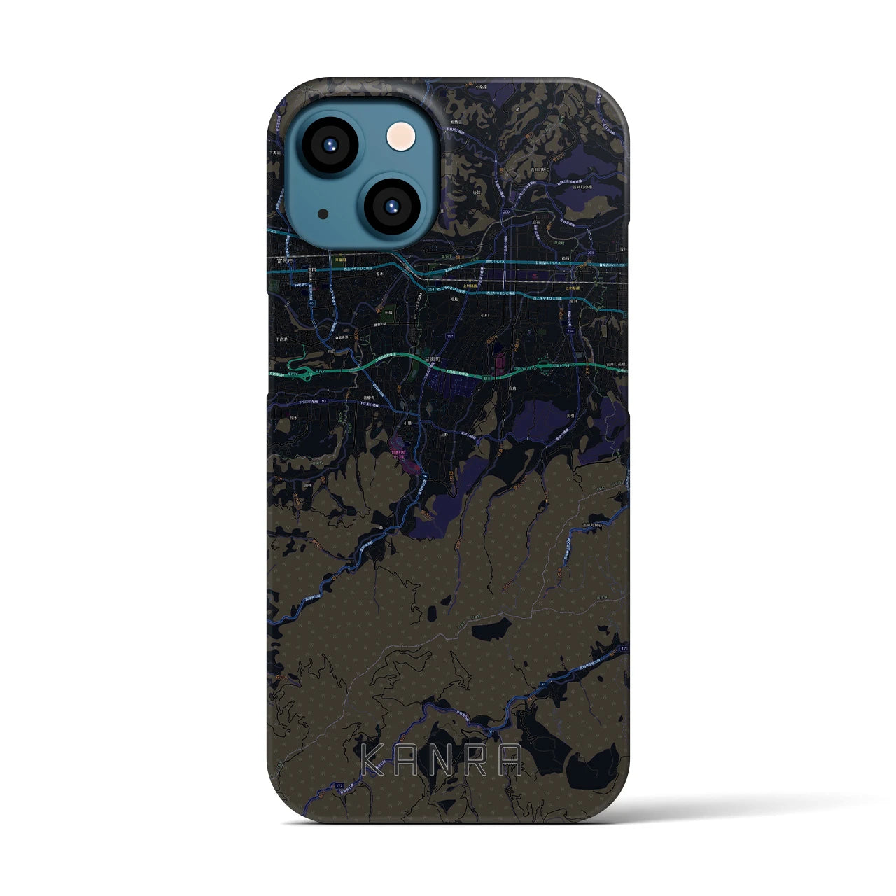 【甘楽（群馬県）】地図柄iPhoneケース（バックカバータイプ）