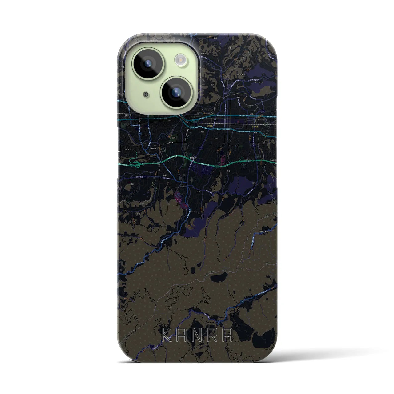 【甘楽（群馬県）】地図柄iPhoneケース（バックカバータイプ）