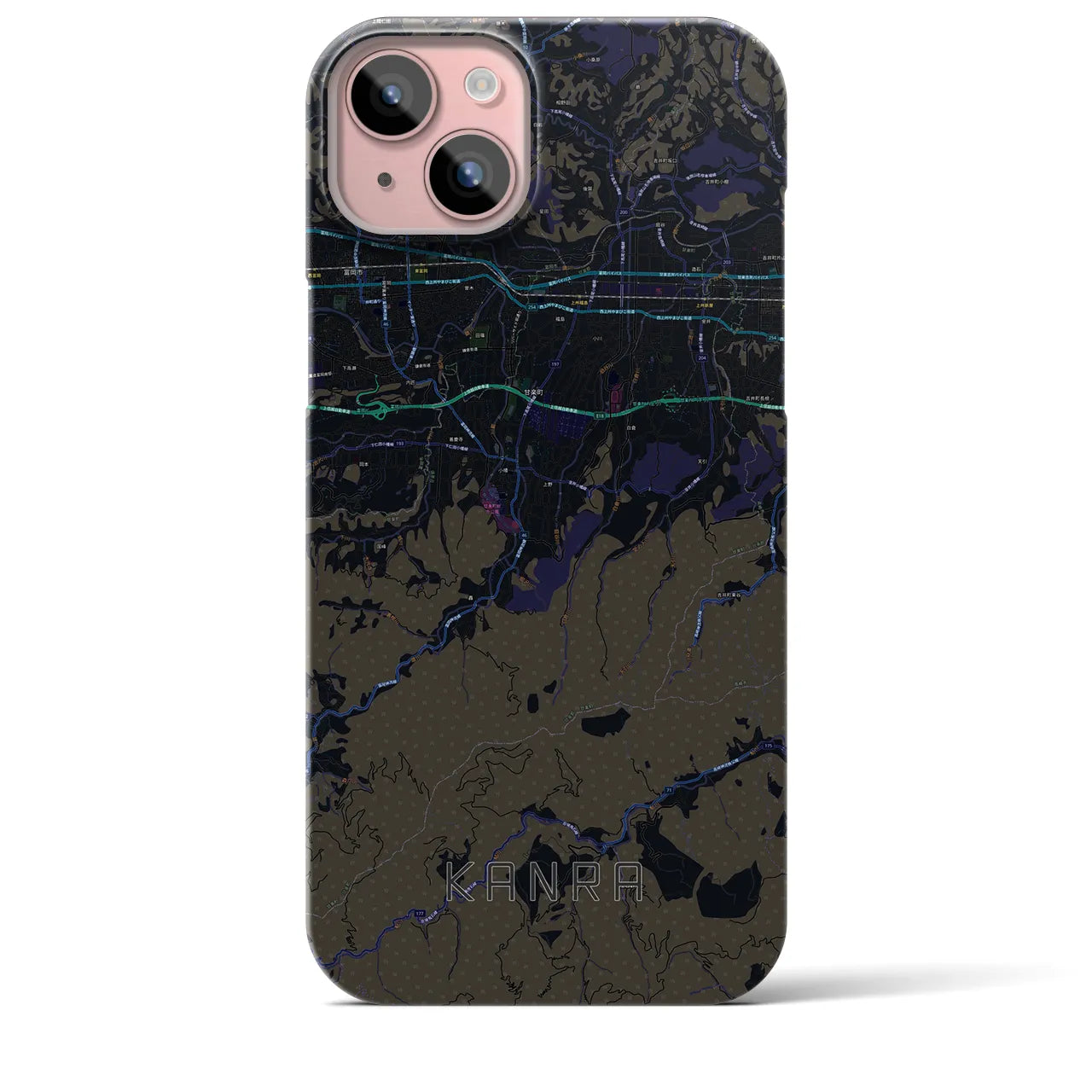 【甘楽（群馬県）】地図柄iPhoneケース（バックカバータイプ）