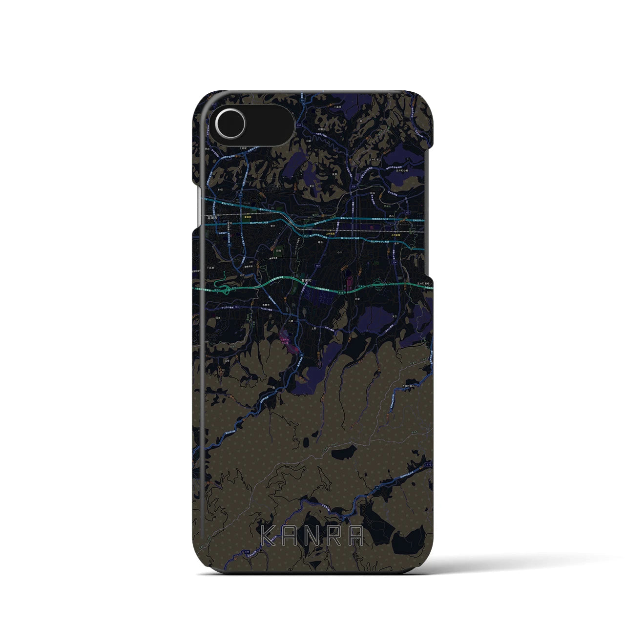 【甘楽（群馬県）】地図柄iPhoneケース（バックカバータイプ）