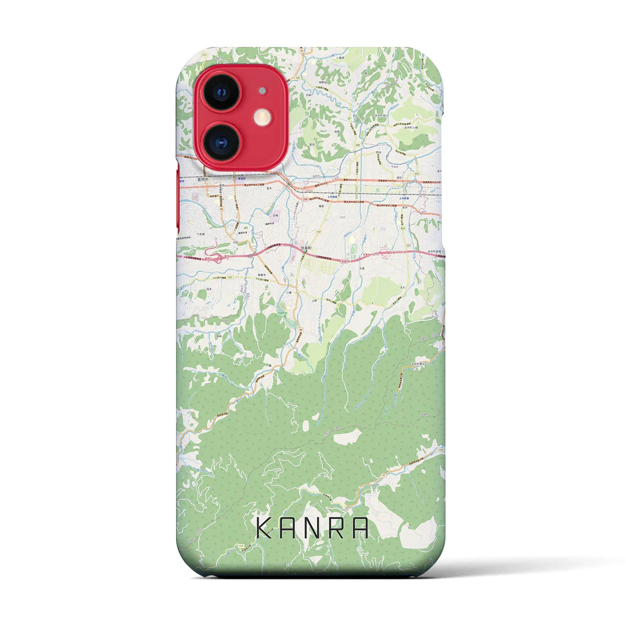 【甘楽（群馬県）】地図柄iPhoneケース（バックカバータイプ）