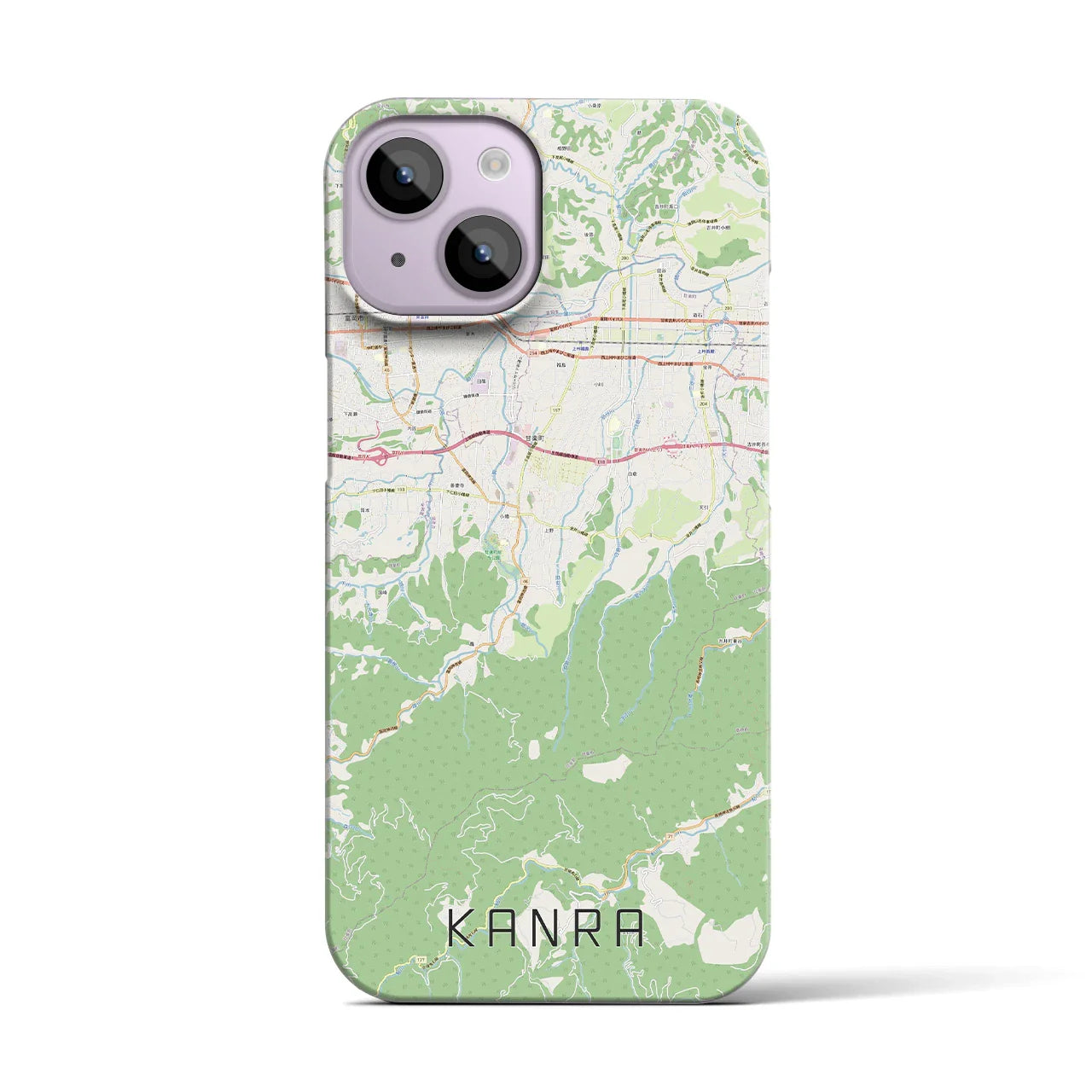 【甘楽（群馬県）】地図柄iPhoneケース（バックカバータイプ）