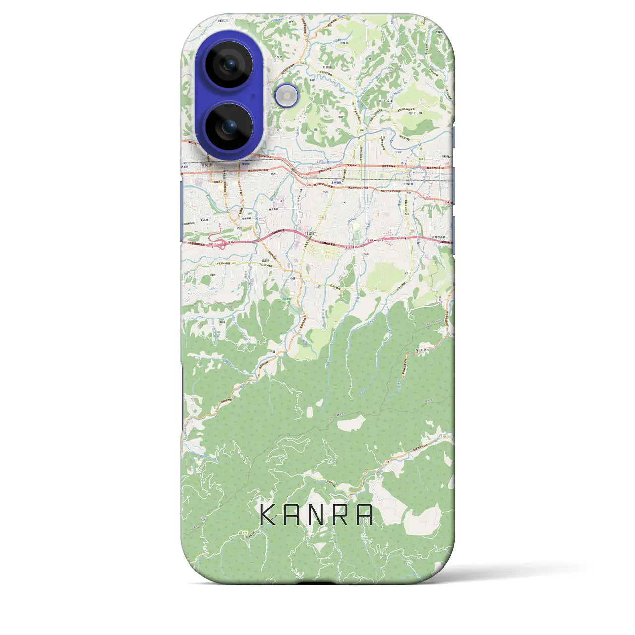 【甘楽（群馬県）】地図柄iPhoneケース（バックカバータイプ）ナチュラル・iPhone 16 Pro Max 用