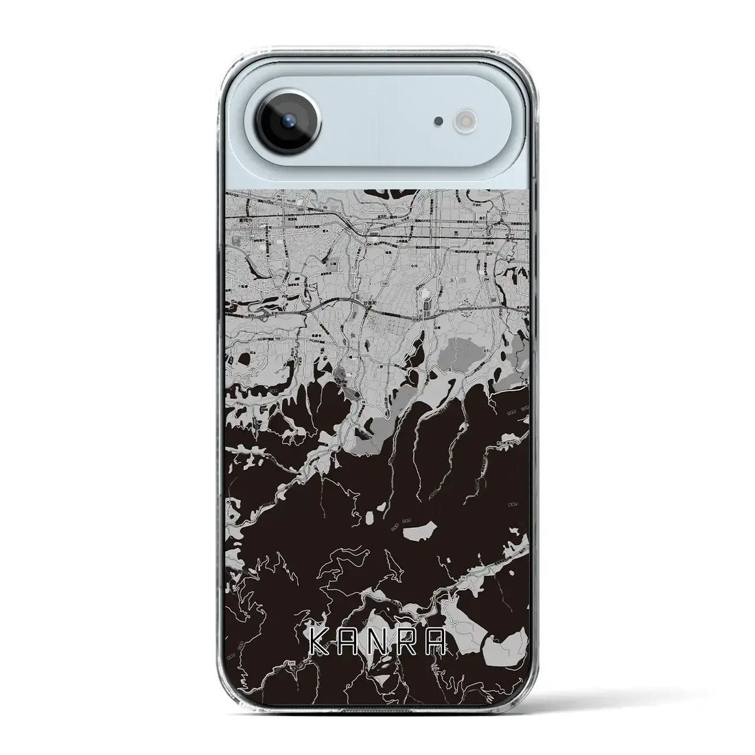 【甘楽（群馬県）】地図柄iPhoneケース（クリアタイプ）モノトーン・iPhone 17 Pro Max 用