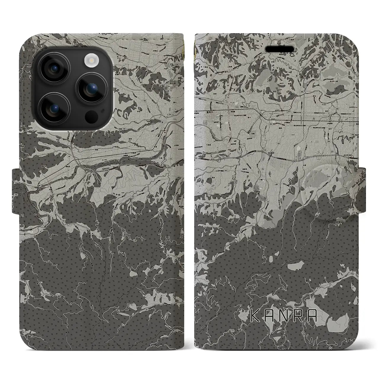 【甘楽（群馬県）】地図柄iPhoneケース（手帳タイプ）