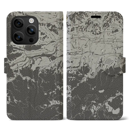 【甘楽（群馬県）】地図柄iPhoneケース（手帳タイプ）モノトーン・iPhone 16 用