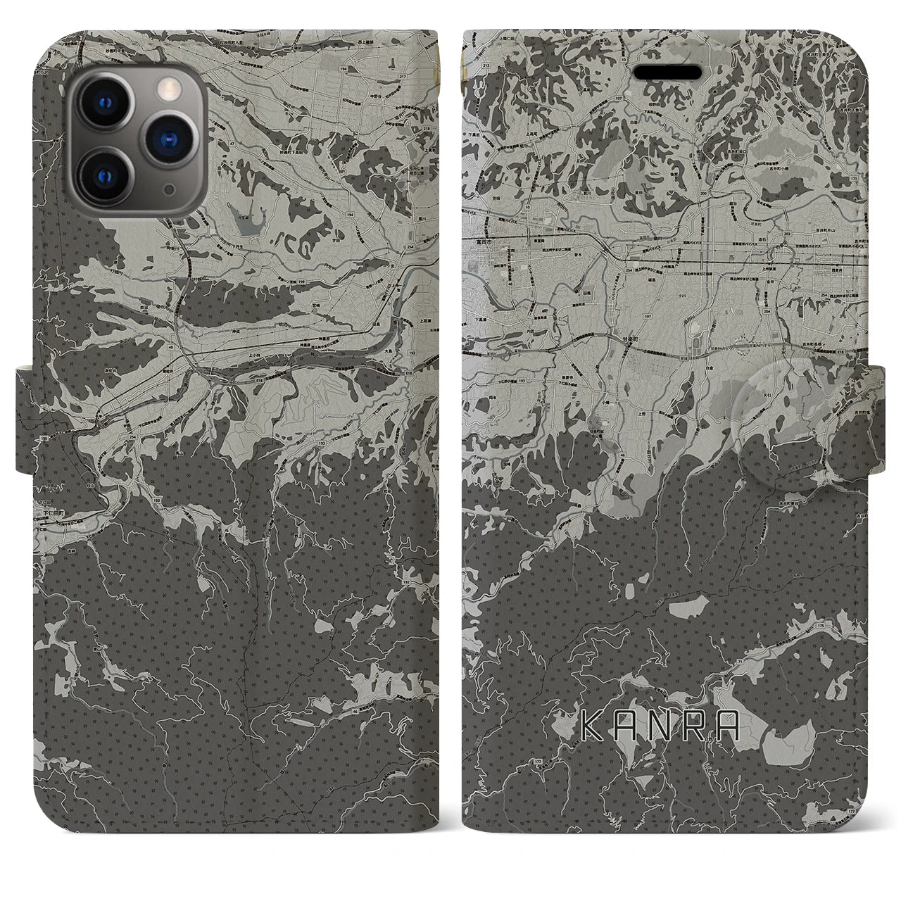 【甘楽（群馬県）】地図柄iPhoneケース（手帳タイプ）