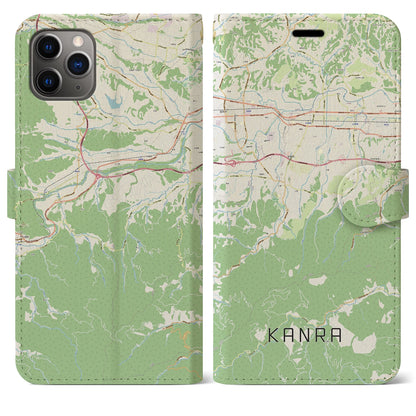 【甘楽（群馬県）】地図柄iPhoneケース（手帳タイプ）ナチュラル・iPhone 11 Pro Max 用
