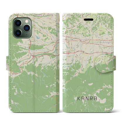 【甘楽（群馬県）】地図柄iPhoneケース（手帳タイプ）ナチュラル・iPhone 11 Pro 用