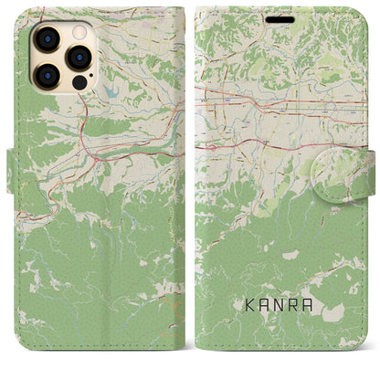 【甘楽（群馬県）】地図柄iPhoneケース（手帳タイプ）ナチュラル・iPhone 12 Pro Max 用