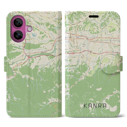 【甘楽（群馬県）】地図柄iPhoneケース（手帳タイプ）ナチュラル・iPhone 16 Pro 用