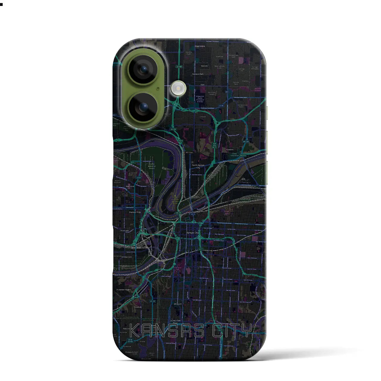 【カンザスシティ（アメリカ）】地図柄iPhoneケース（バックカバータイプ）