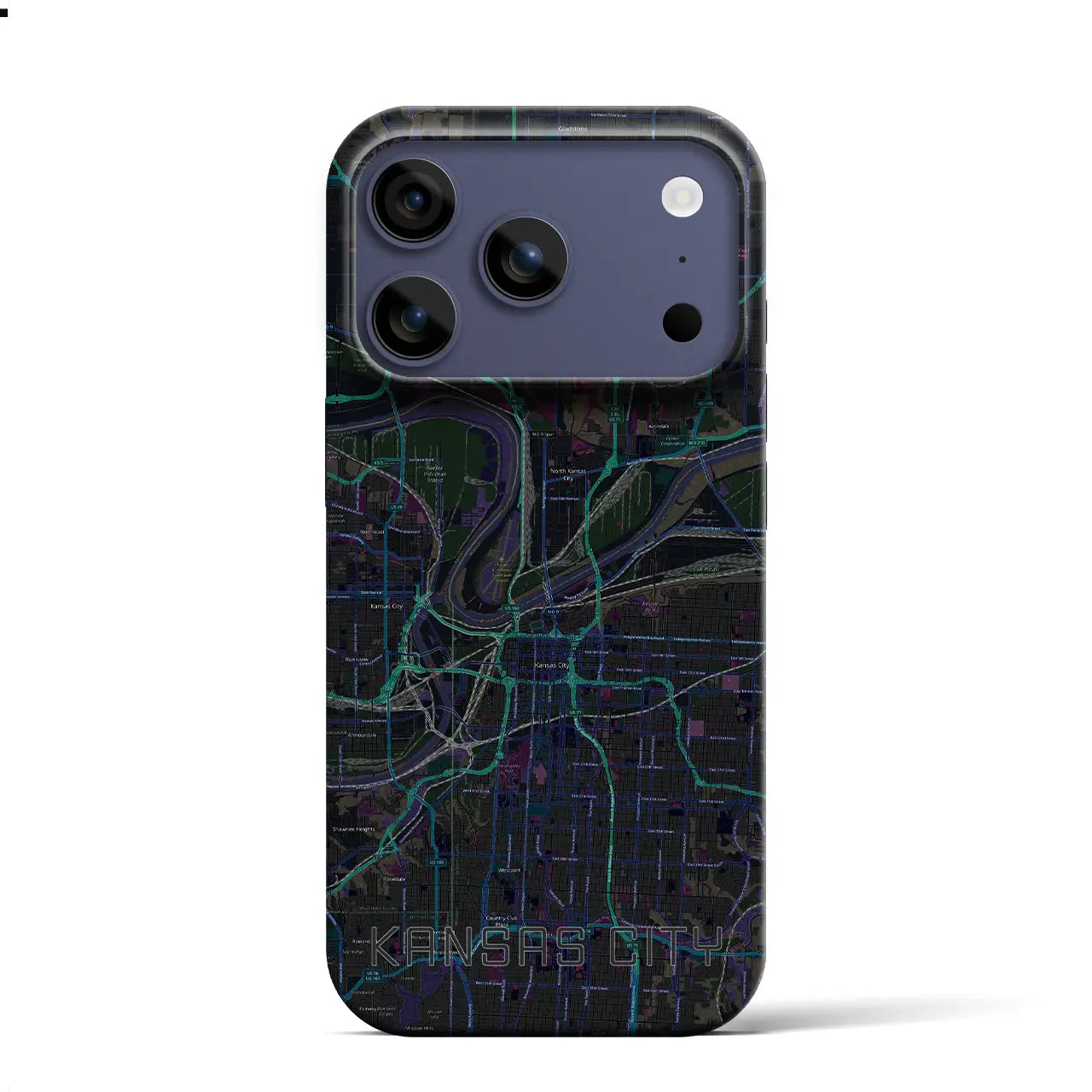 【カンザスシティ（アメリカ）】地図柄iPhoneケース（バックカバータイプ）