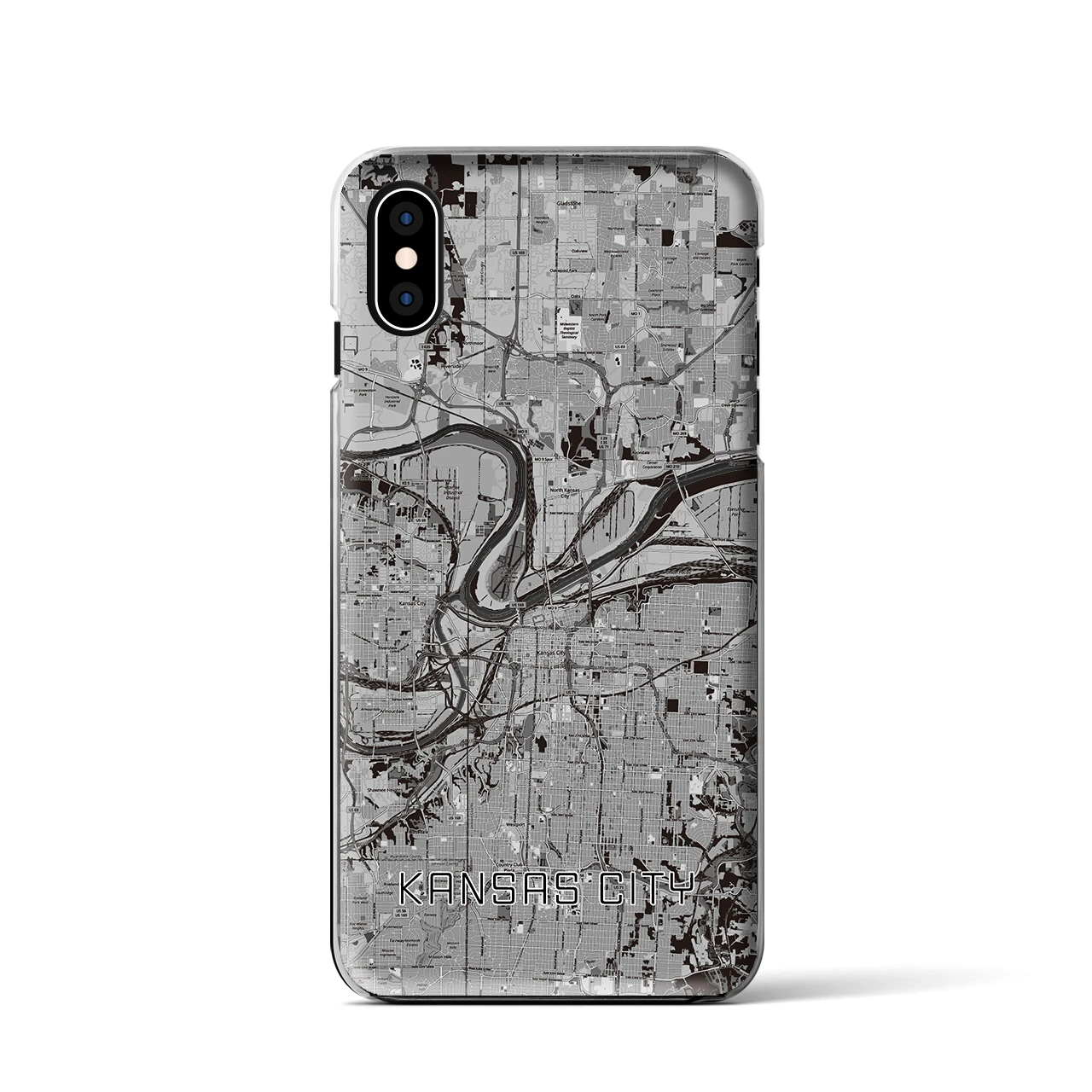 【カンザスシティ（アメリカ）】地図柄iPhoneケース（クリアタイプ）