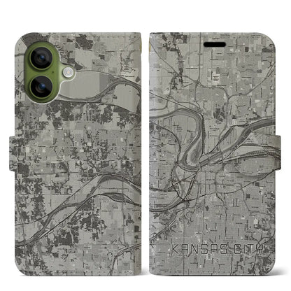 【カンザスシティ（アメリカ）】地図柄iPhoneケース（手帳タイプ）