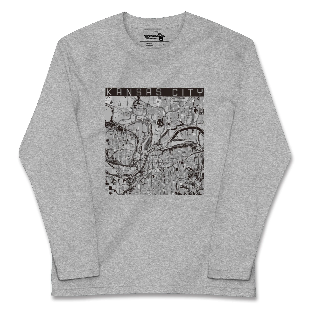 【カンザスシティ（アメリカ）】地図柄ロングスリーブTシャツ