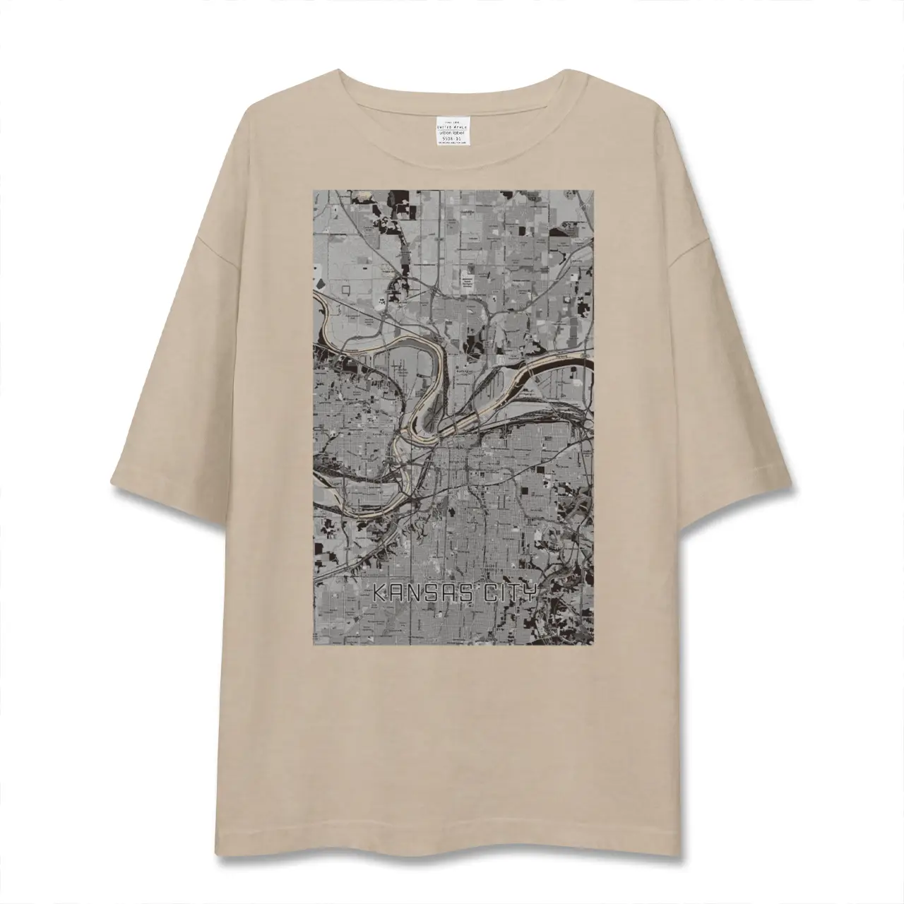 【カンザスシティ（アメリカ）】地図柄ビッグシルエットTシャツ