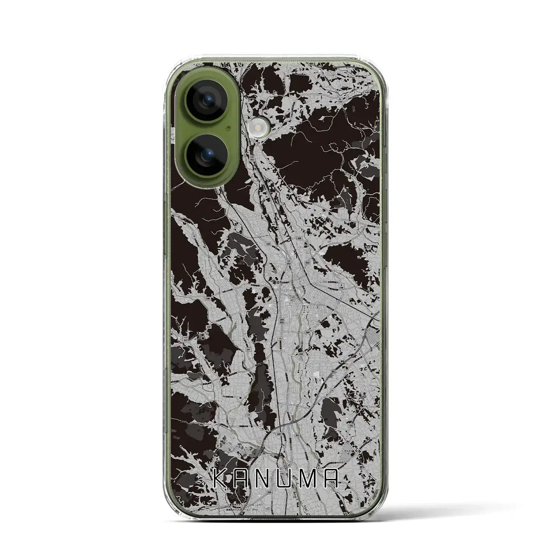 【鹿沼(栃木県)】地図柄iPhoneケース(クリアタイプ)モノトーン・iPhone 17 Pro Max 用