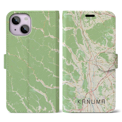 【鹿沼（栃木県）】地図柄iPhoneケース（手帳タイプ）ナチュラル・iPhone 14 用