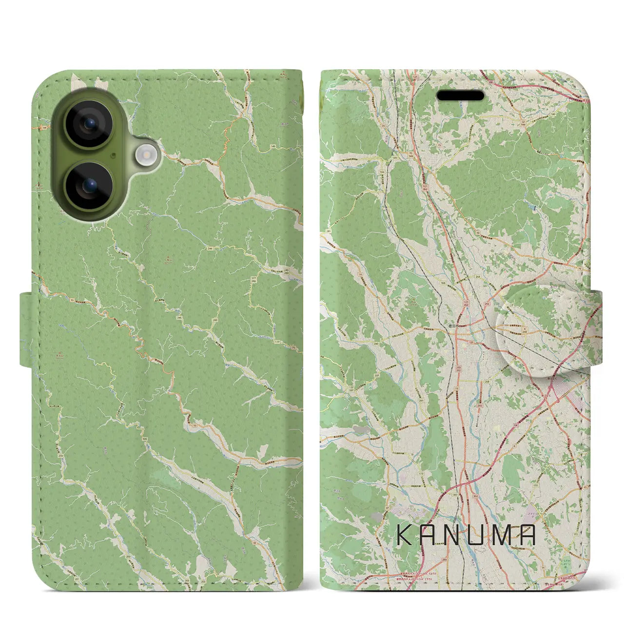 【鹿沼（栃木県）】地図柄iPhoneケース（手帳タイプ）