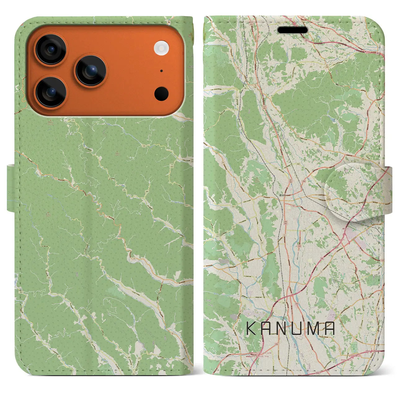 【鹿沼（栃木県）】地図柄iPhoneケース（手帳タイプ）