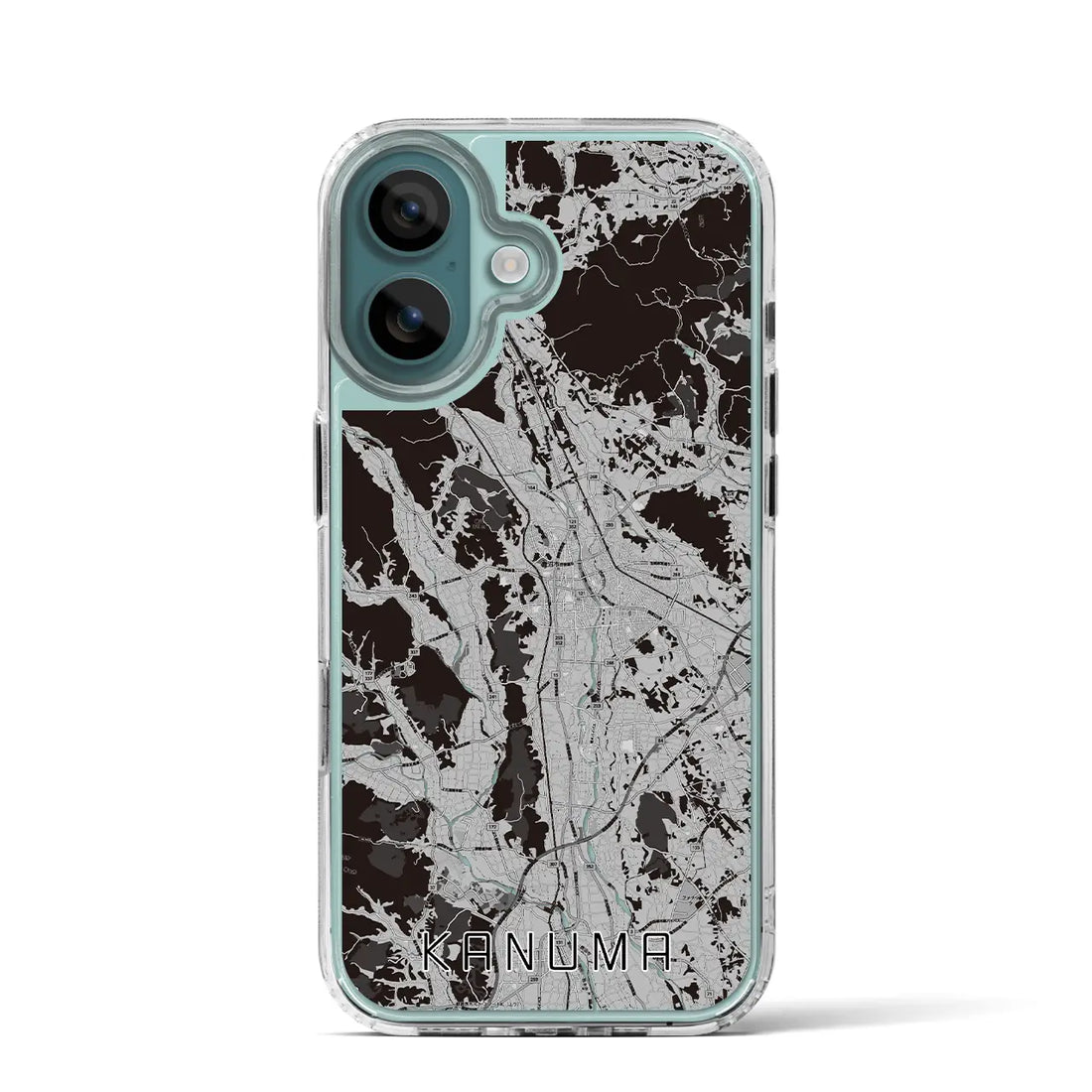 【鹿沼(栃木県)】地図柄iPhoneケース(MagSafeタイプ)モノトーン・iPhone 16 Pro 用