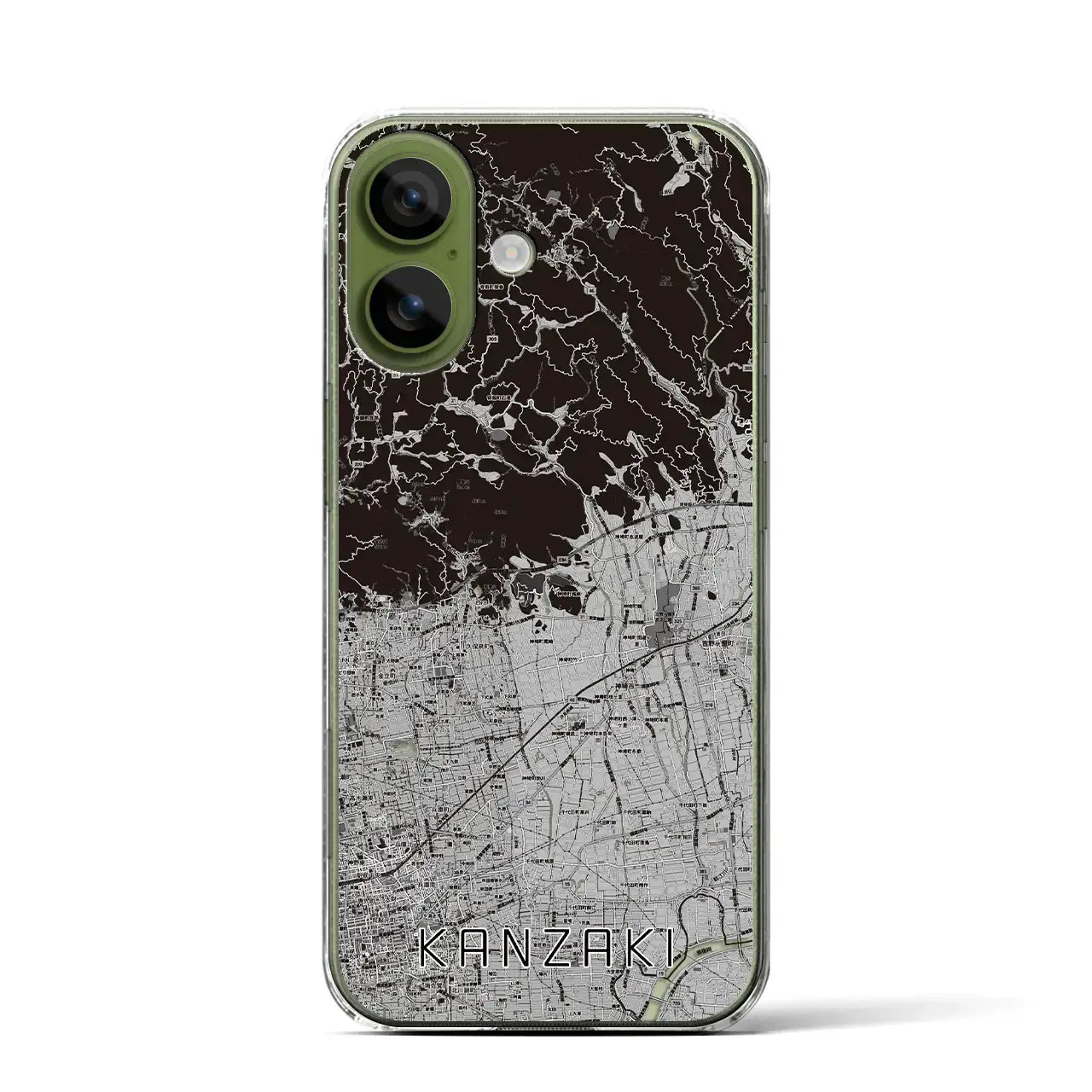 【神埼（佐賀県）】地図柄iPhoneケース（クリアタイプ）モノトーン・iPhone 17 Pro Max 用