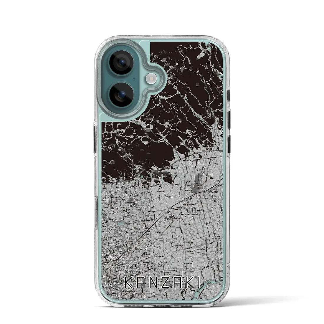 【神埼（佐賀県）】地図柄iPhoneケース（MagSafeタイプ）モノトーン・iPhone 16 Pro 用