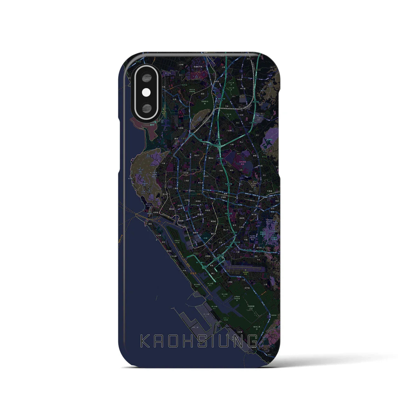【高雄（台湾）】地図柄iPhoneケース（バックカバータイプ）