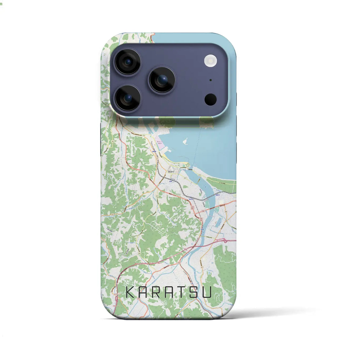 【唐津（佐賀県）】地図柄iPhoneケース（バックカバータイプ）ナチュラル・iPhone 17 Pro Max 用