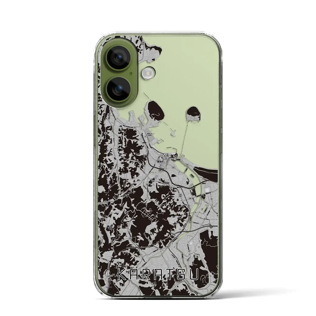 【唐津（佐賀県）】地図柄iPhoneケース（クリアタイプ）モノトーン・iPhone 17 Pro Max 用