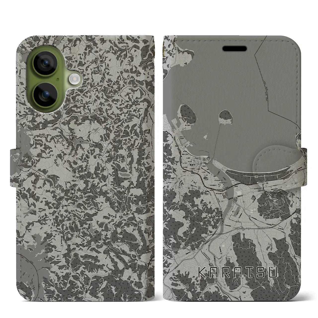 【唐津（佐賀県）】地図柄iPhoneケース（手帳タイプ）